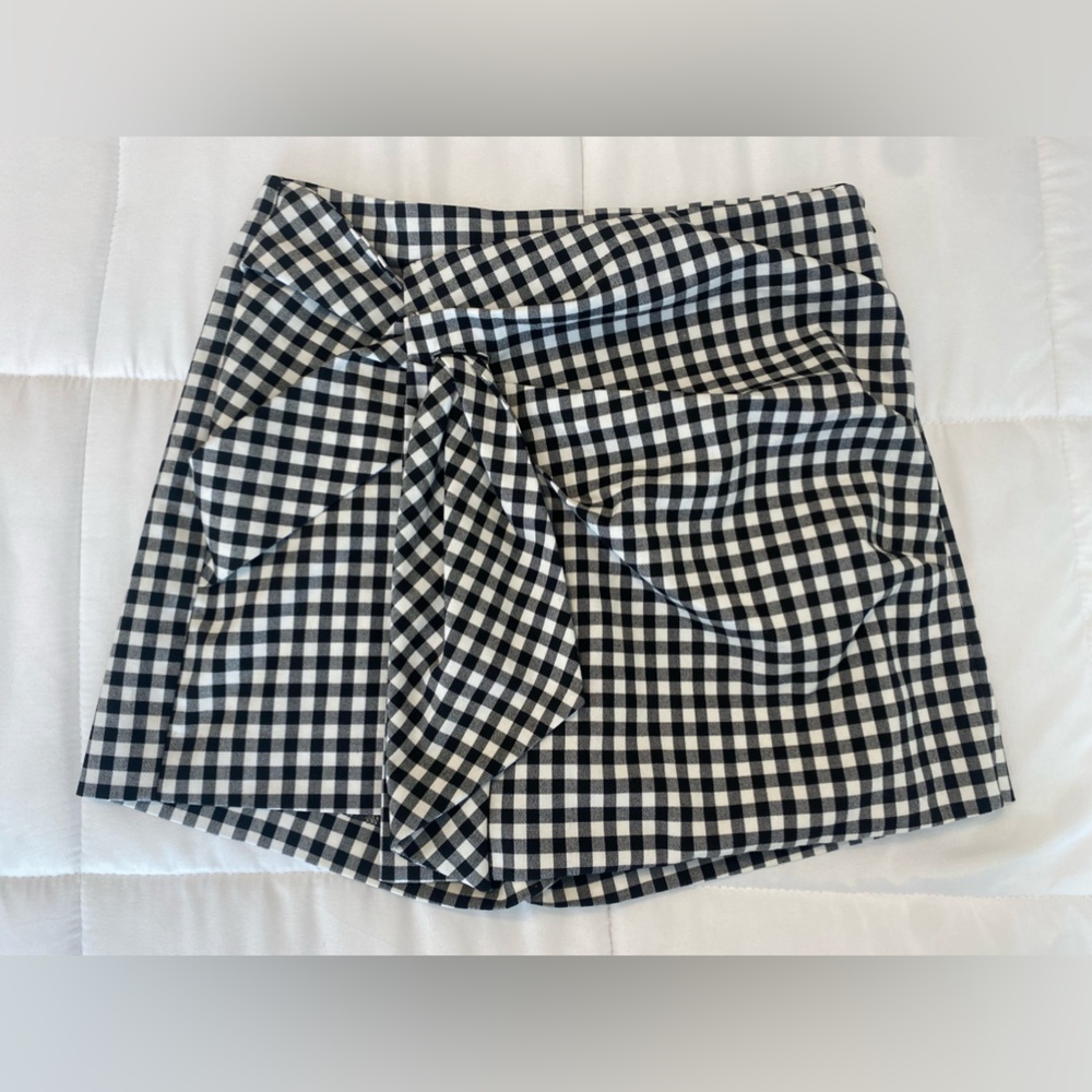 Zara Gingham Black and White Skort